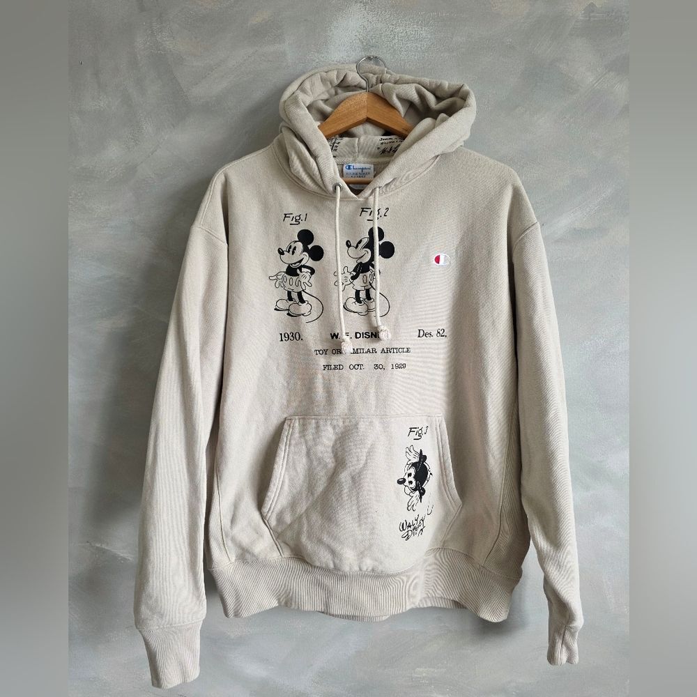 Champion Disney's Mickey & Friends Hoodie Size XL NWOT Taupe Color